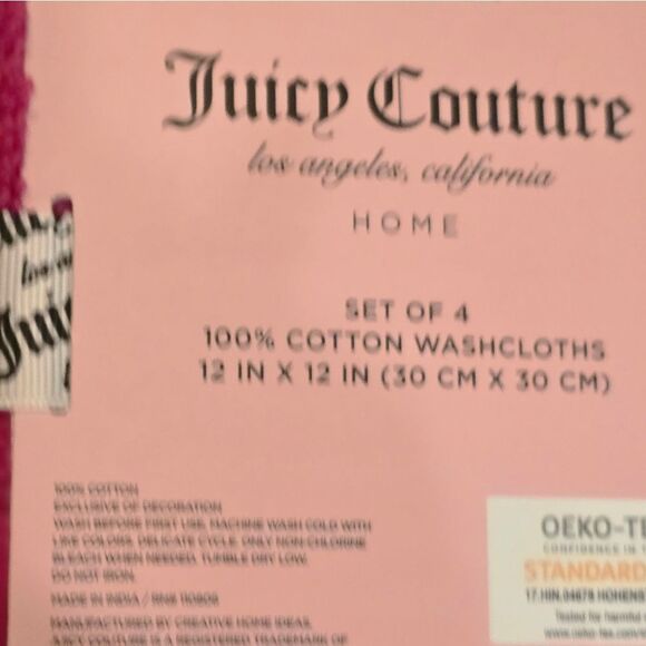Juicy Couture Home Gold Embossed Stripes Signature Logo Oversized Bath Towel Set - Picture 10 of 12